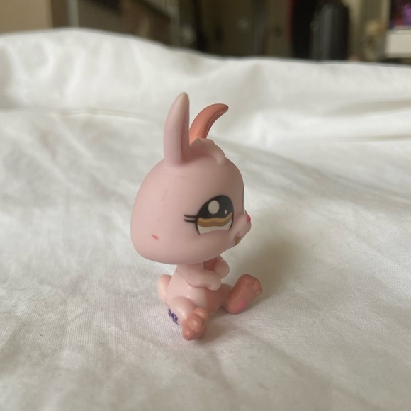 Littlest Pet Shop LPS 1366 Pink & Tan Dwarf Rabbit Bunny Brown Eyes - Picture 8 of 11